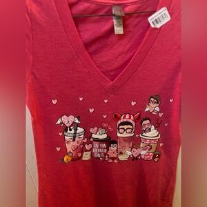 Valentine's Day Red v-neck shirt
